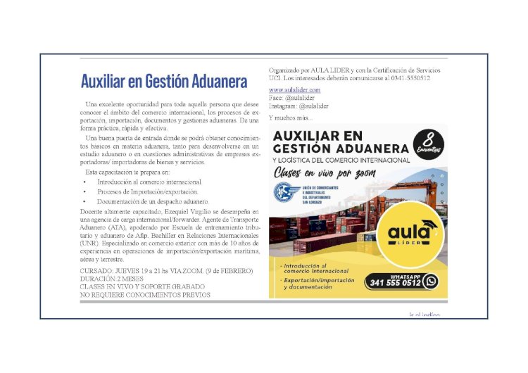Auxiliar en Gestión Aduanera